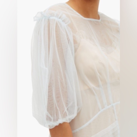 Simone Rocha Balloon-Sleeve Sheer Tulle Dress UK4/XS with inner slip - Picture 3 of 9